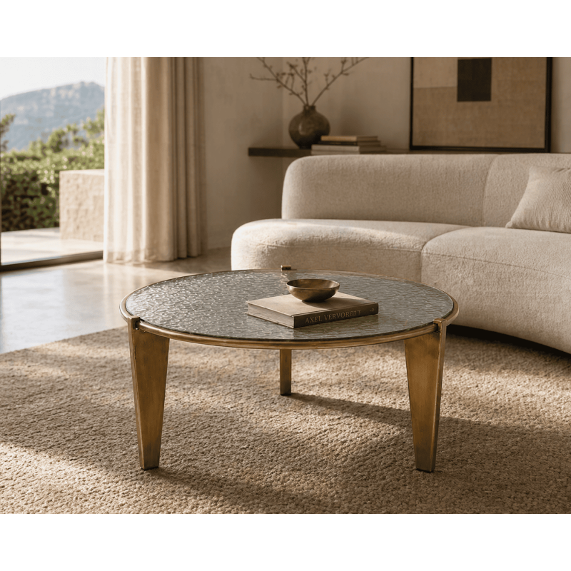 Table basse ronde verre trempé et...