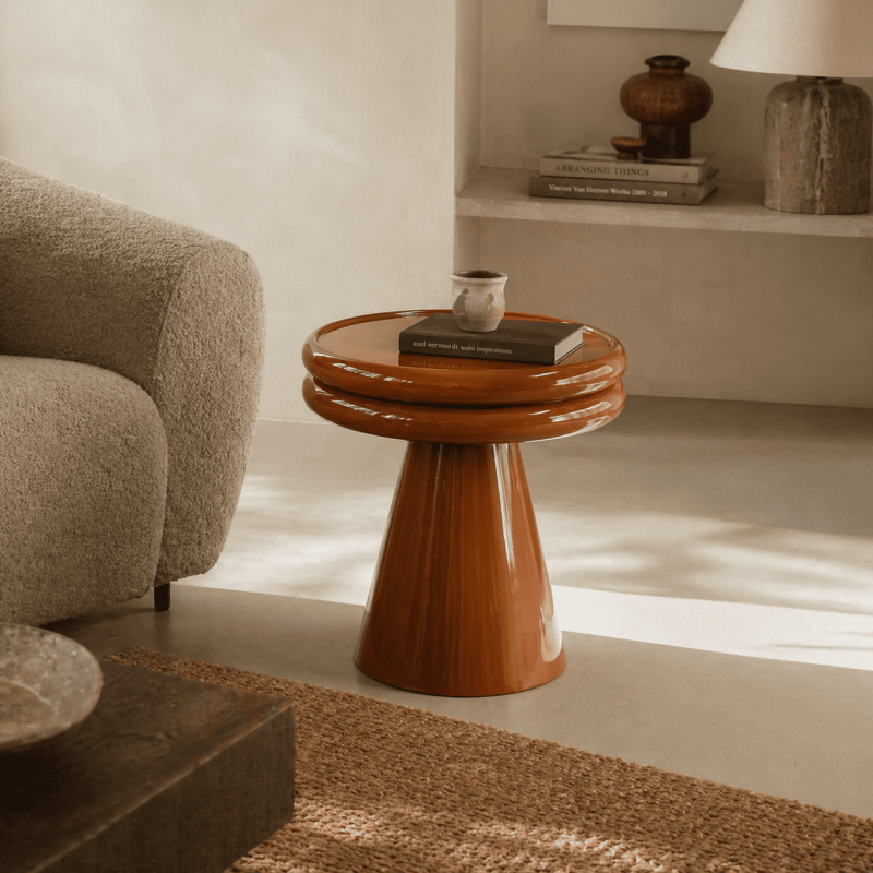 Table d'appoint ronde terracotta...