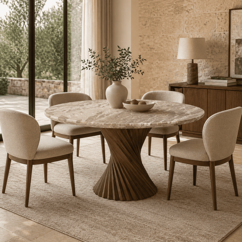 Table à manger ronde 120 cm marbre...