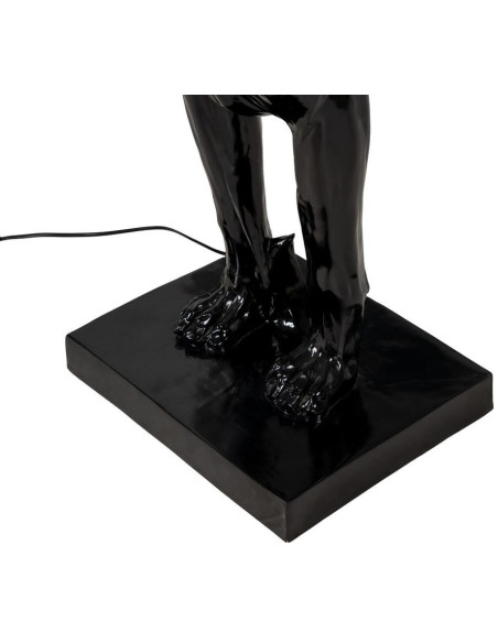 Lampadaire chien noir en résine et tissu 45 x 40 x 127 cm Rafel
