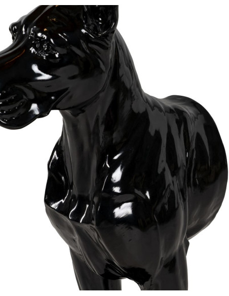 Lampadaire chien noir en résine et tissu 45 x 40 x 127 cm Rafel
