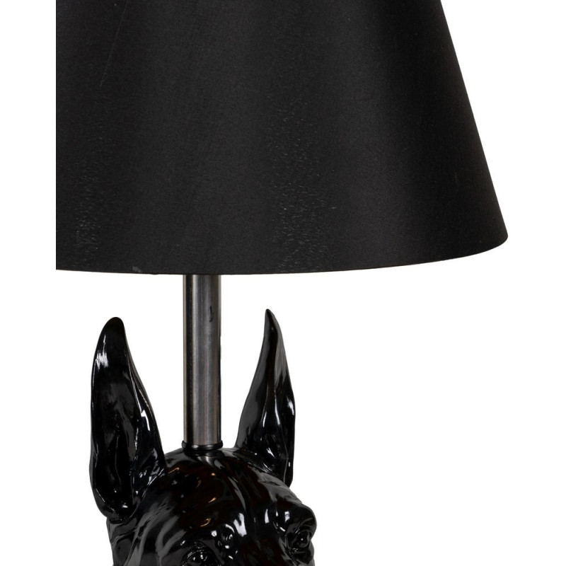 Lampadaire chien noir en résine et...