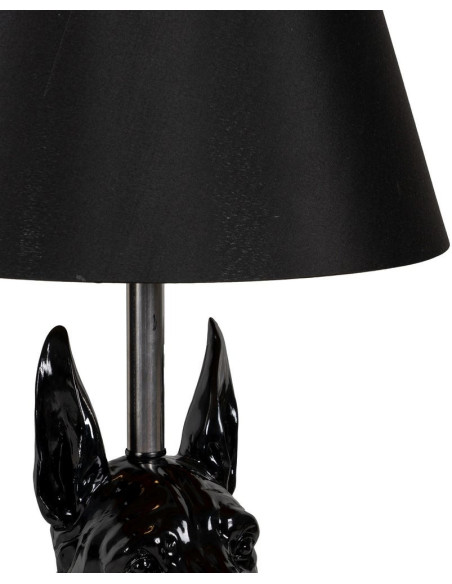 Lampadaire chien noir en résine et tissu 45 x 40 x 127 cm Rafel