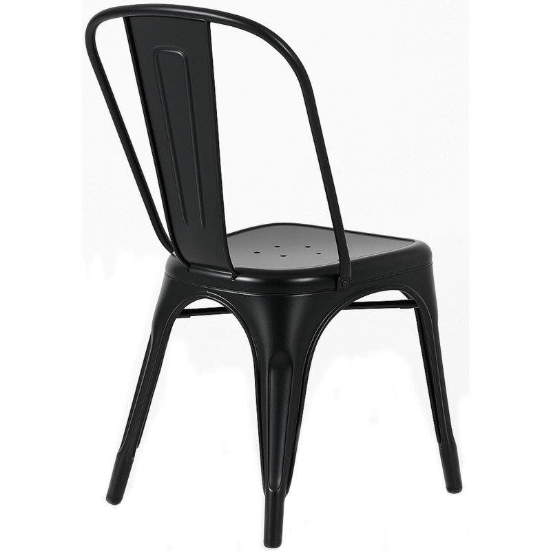 Chaise empilable métal noir H89 x L44...