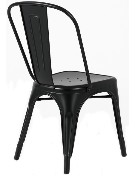 Chaise empilable métal noir H89 x L44 x P48 cm Loetitia