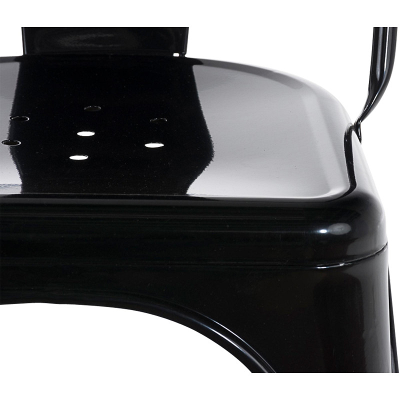 Chaise empilable métal noir H89 x L44...