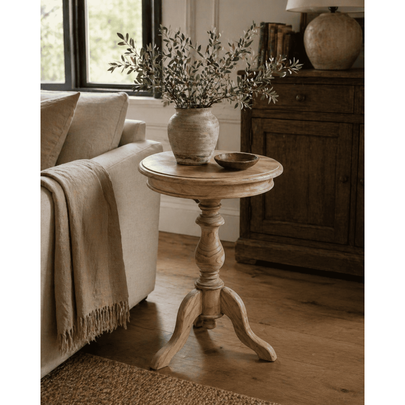 Table d’appoint ronde bois naturel...