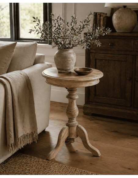 Table d’appoint ronde bois naturel Ø50 x H64 cm Avenor