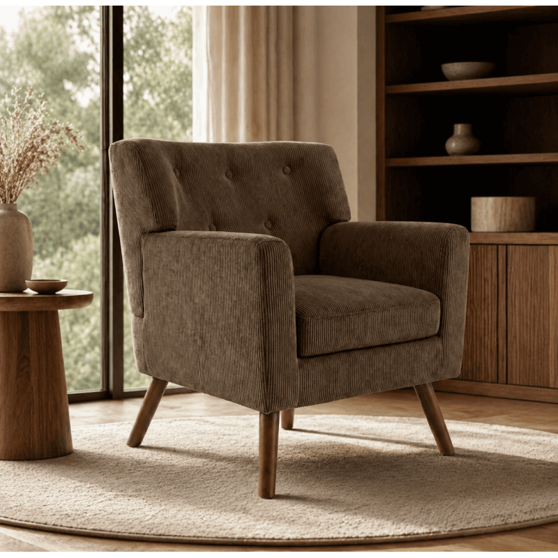 Fauteuil lounge marron foncé en...