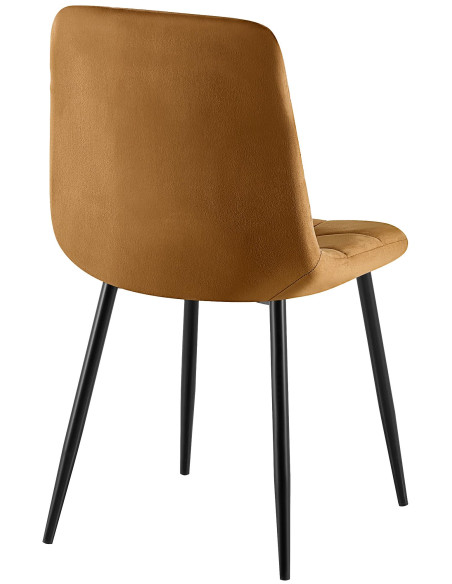 Chaise salle à manger velours brun H84 x L45 x P55 cm Delphine
