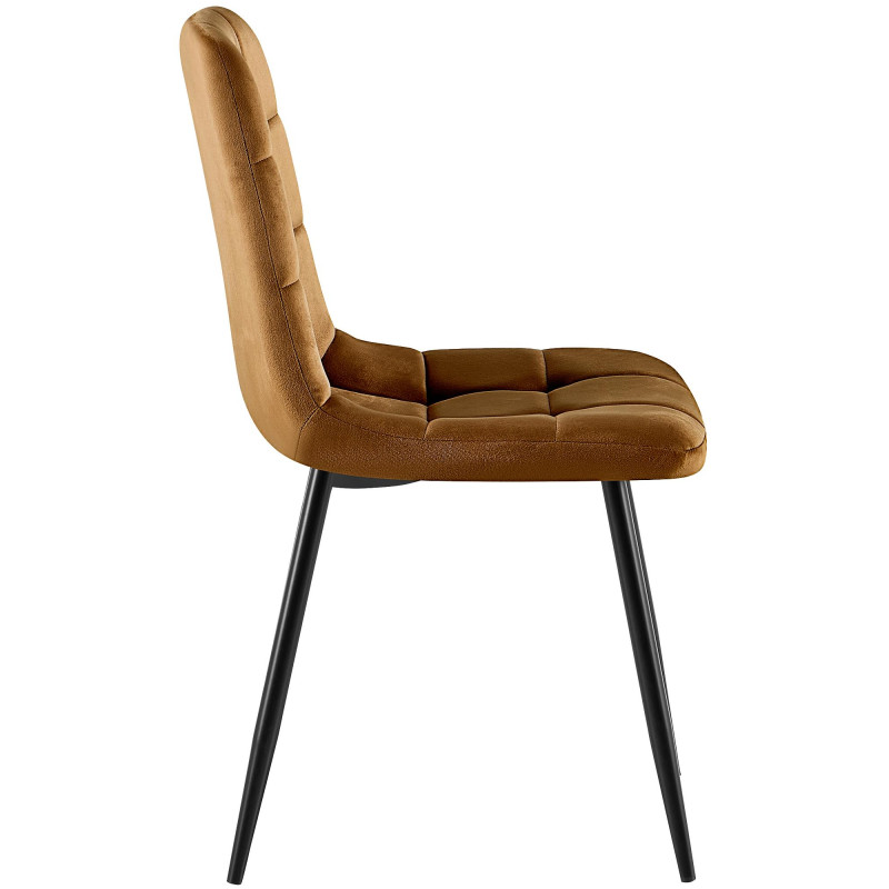 Chaise salle à manger velours brun...