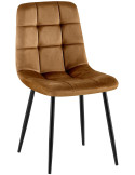 Chaise salle à manger velours brun H84 x L45 x P55 cm Delphine