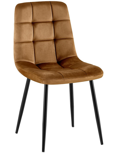 Chaise salle à manger velours brun H84 x L45 x P55 cm...