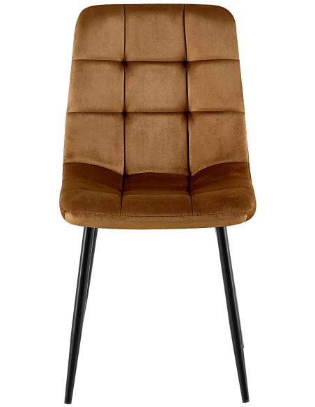 Chaise salle à manger velours brun H84 x L45 x P55 cm Delphine