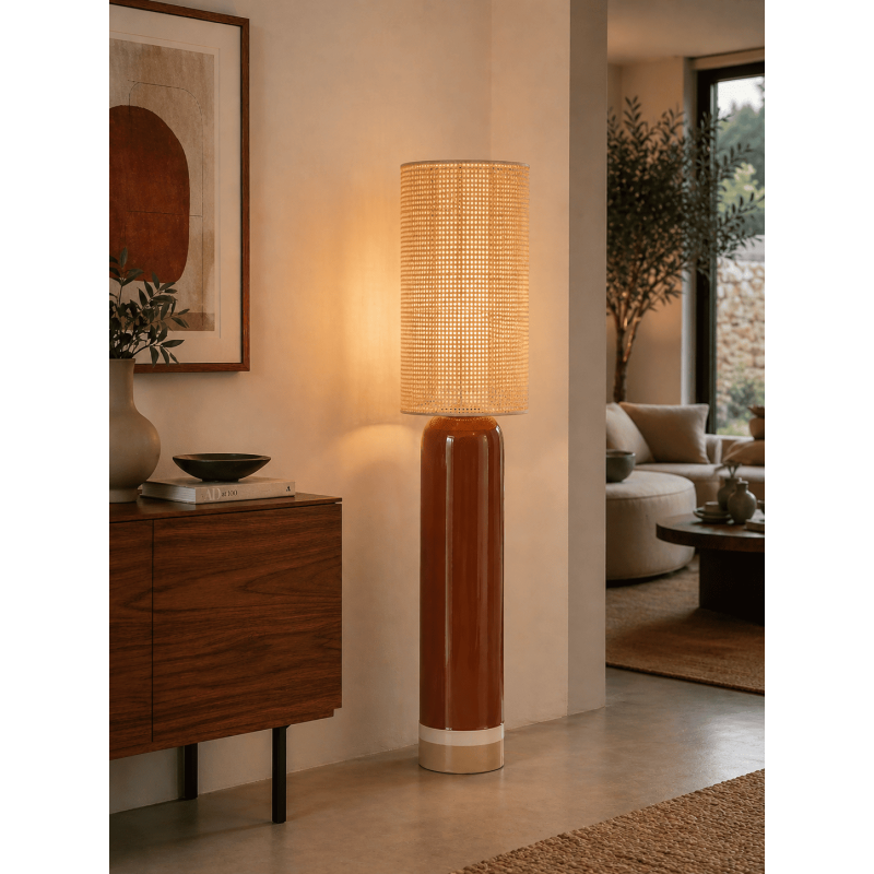 Lampadaire céramique terracotta et...