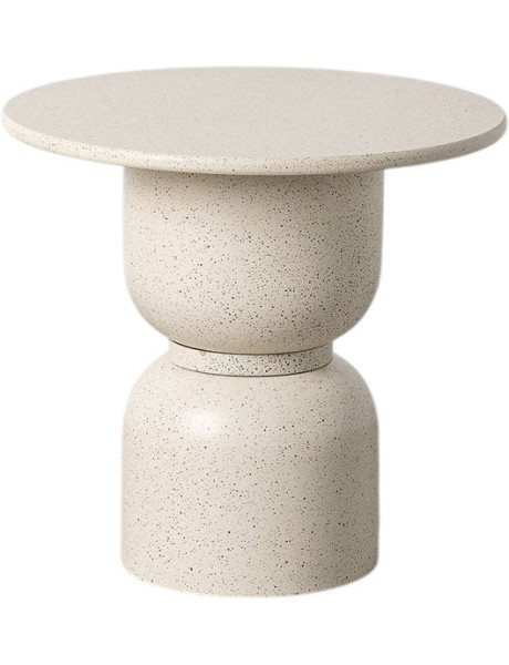 Table d’appoint ronde MDF métal blanc moucheté 60 x 60 x...