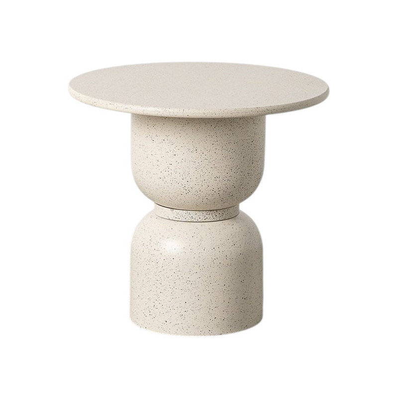Table d’appoint ronde MDF métal blanc...