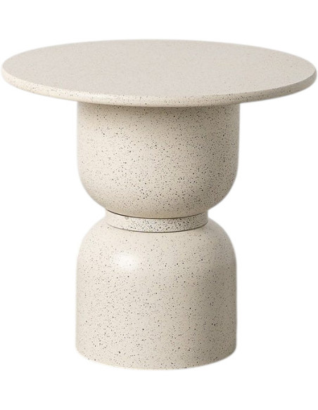Table d’appoint ronde MDF métal blanc moucheté 60 x 60 x 55 cm Nalda