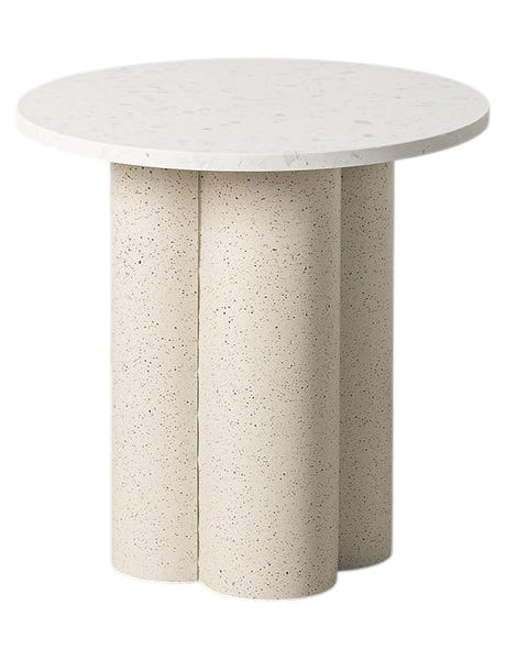 Table d’appoint ronde effet marbre blanc métal 50x50x50...