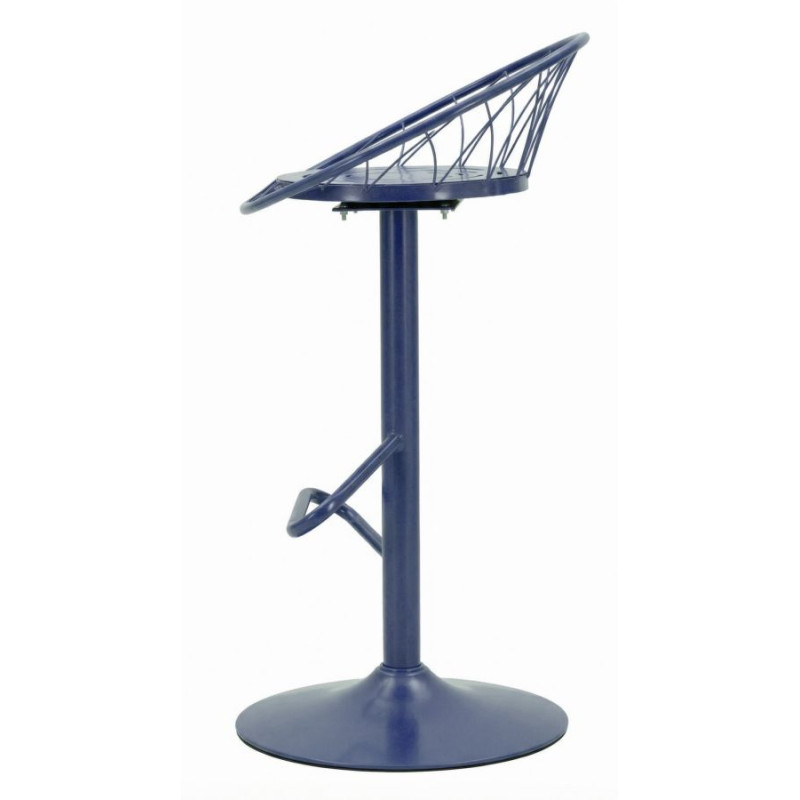Tabouret de bar bleu canard en métal...