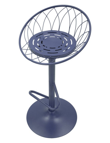 Tabouret de bar bleu canard en métal 49 x 45 x 92 cm Clox
