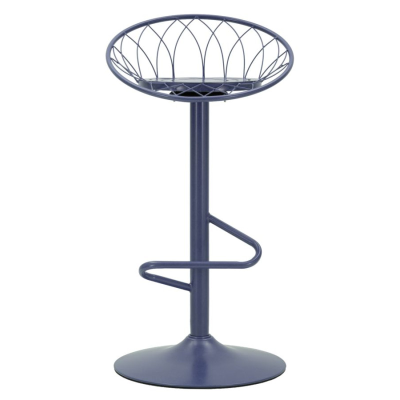 Tabouret de bar bleu canard en métal...