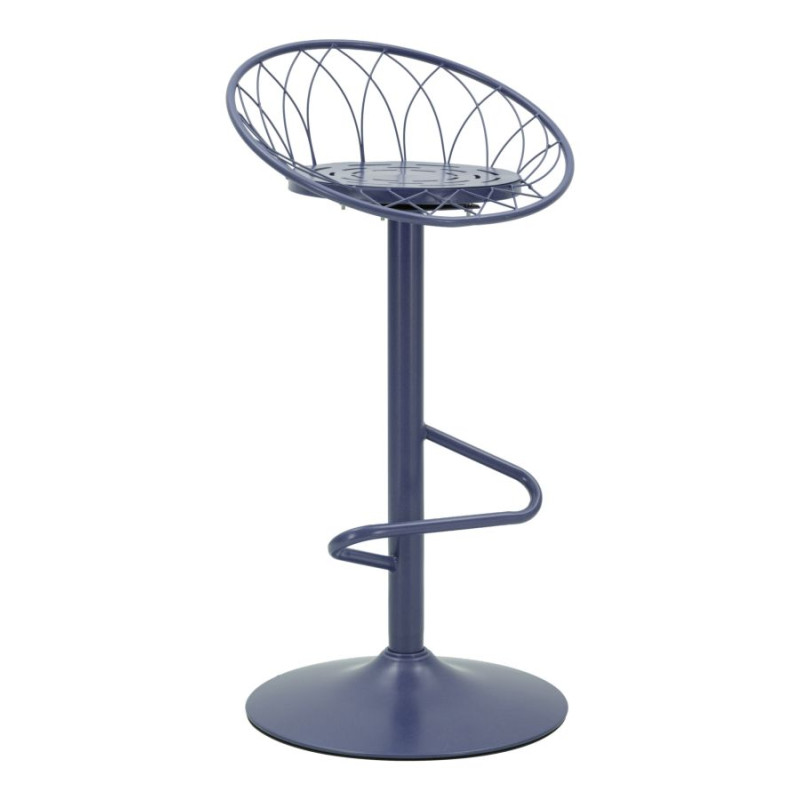 Tabouret de bar bleu canard en métal...