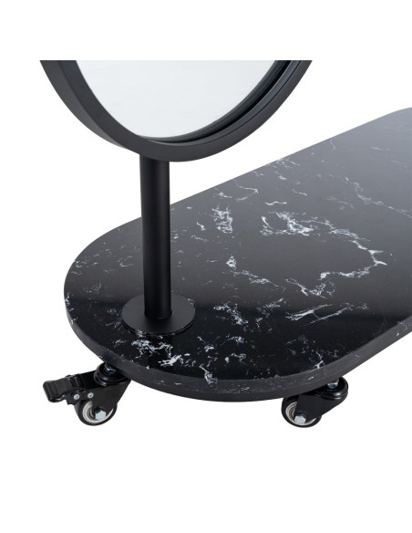 Miroir sur pied entrée métal marbre noir 80 x 32 x 175 cm Reflejo