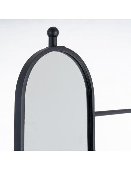 Miroir sur pied entrée métal marbre noir 80 x 32 x 175 cm Reflejo