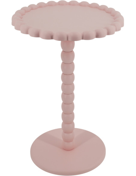 Table d’appoint ronde MDF rose clair 38 x 55 cm Pearl