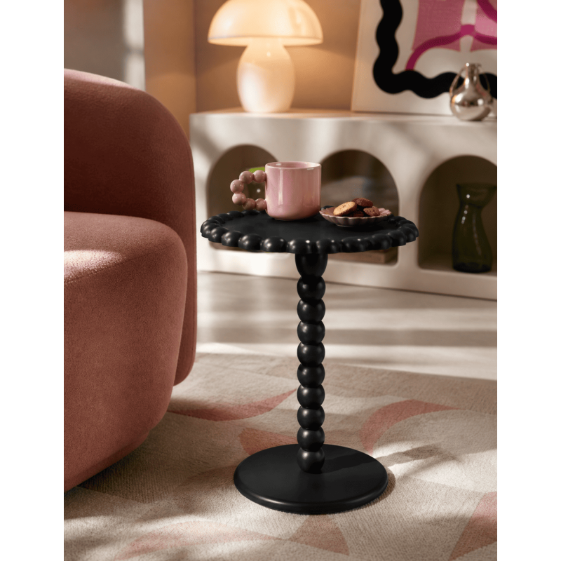 Table d’appoint ronde MDF noir 38 x...