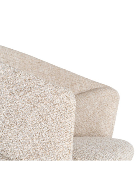 Lot de 2 chaises avec accoudoirs beiges tissu texturé et métal 59 x 61 x 82 cm Neora