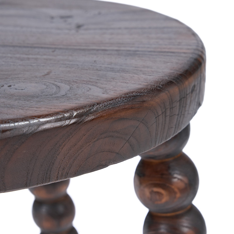Tabouret bois noyer foncé sculpté 50...