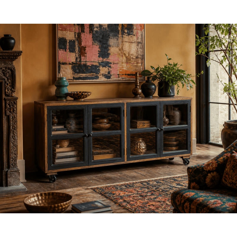 Buffet vitré manguier 160 cm Eloy