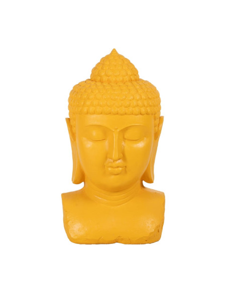 Statue Bouddha de jardin en résine jaune 60,5 x 56 x 108 cm Alange