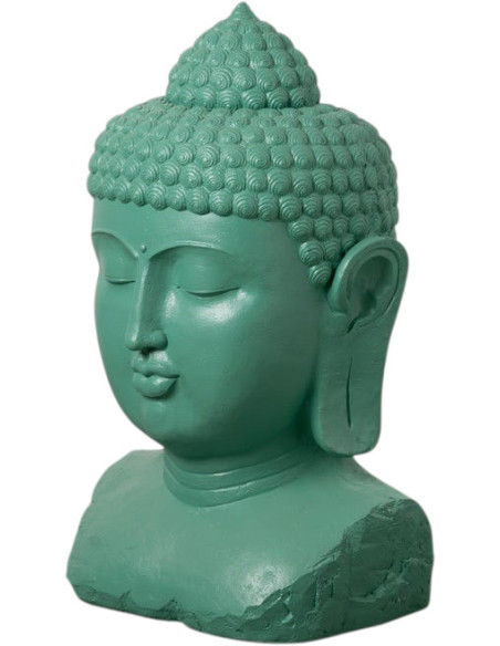 Statue Bouddha de jardin en résine turquoise 60,5 x 56 x 108 cm Alange