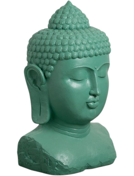 Statue Bouddha de jardin en résine turquoise 60,5 x 56 x...