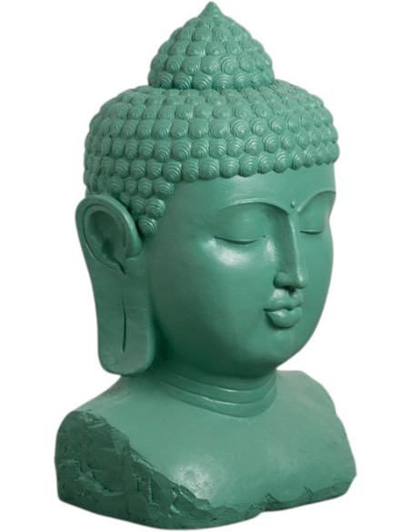 Statue Bouddha de jardin en résine turquoise 60,5 x 56 x 108 cm Alange