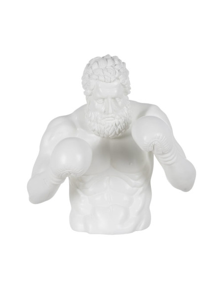Statue boxeur en résine blanche 63 x 51 x 67 cm Roden