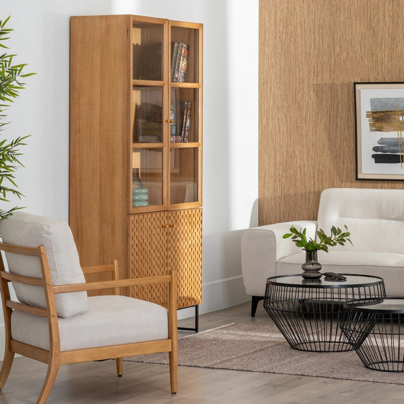 Vitrine naturelle en MDF, bois et...