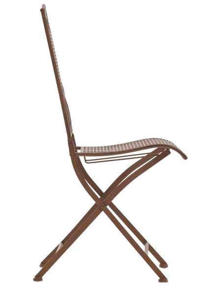 Chaise de jardin pliante en métal marron antique 41 x 50 x 91 cm Bettina