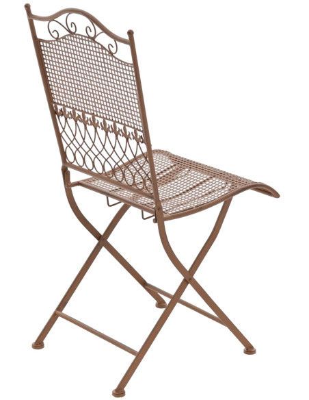 Chaise de jardin pliante en métal marron antique 41 x 50 x 91 cm Bettina