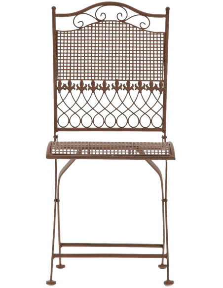 Chaise de jardin pliante en métal marron antique 41 x 50 x 91 cm Bettina