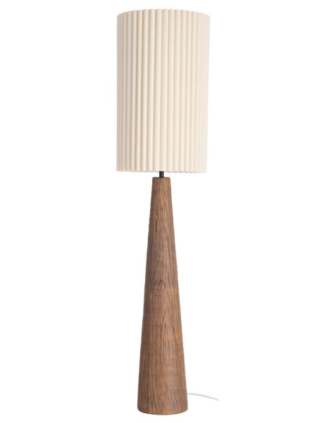Lampadaire marron en résine avec abat-jour écru 31,50 x 31,50 x 134 cm Norythma