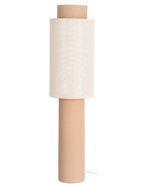 Lampadaire terracotta en céramique avec abat-jour écru 30 x 30 x 118 cm Elyndra