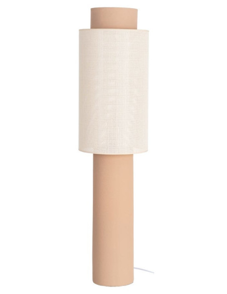 Lampadaire terracotta en céramique avec abat-jour écru 30 x 30 x 118 cm Elyndra