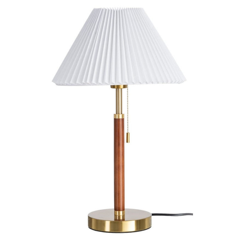 Lampe à poser marron et or en frêne,...
