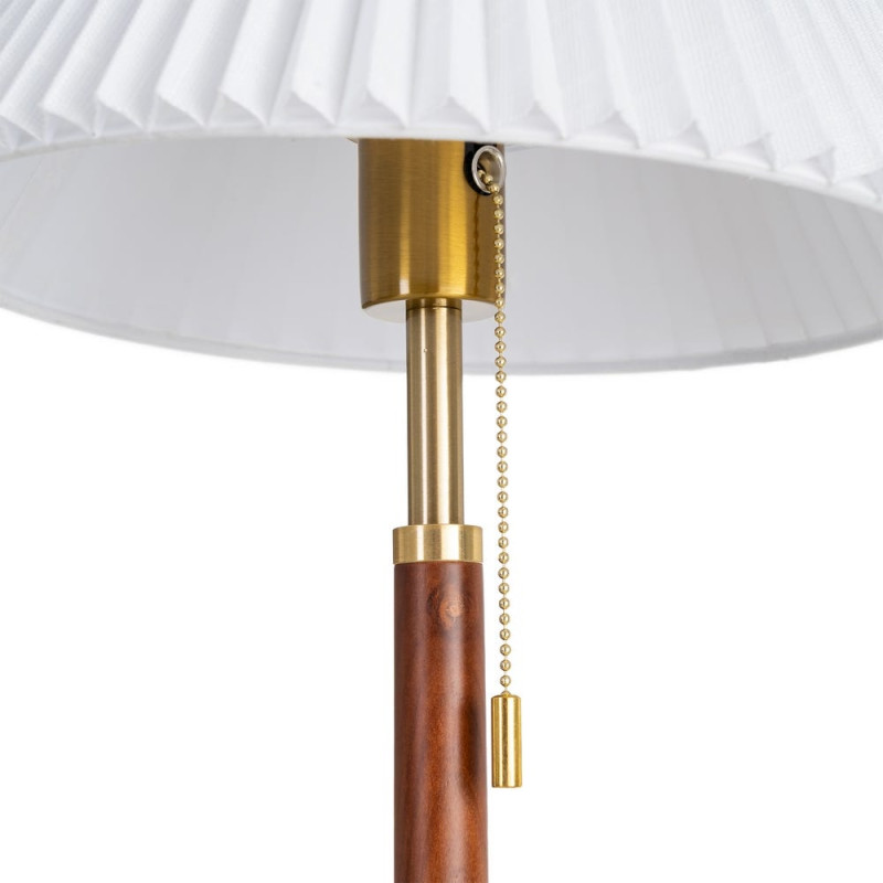 Lampe à poser marron et or en frêne,...