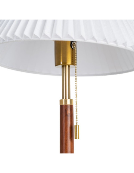 Lampe à poser marron et or en frêne, métal et tissu 31 x 31 x 50 cm Aurelia