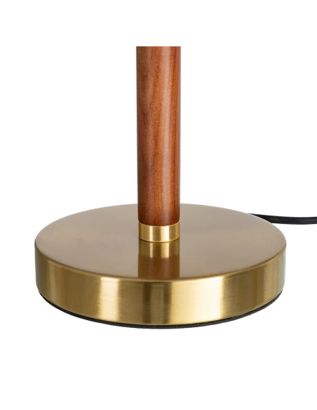 Lampe à poser marron et or en frêne, métal et tissu 31 x 31 x 50 cm Aurelia